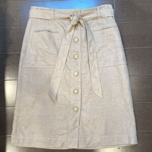 J. Crew Linen Button Front Pencil Skirt